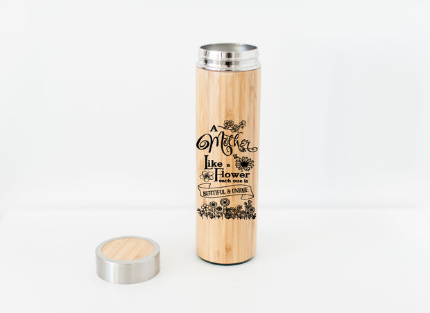 Mother is Like a Flower Bamboo Tumbler