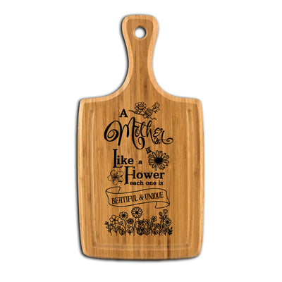 Mother is Like a Flower Large Handle Cutting Board