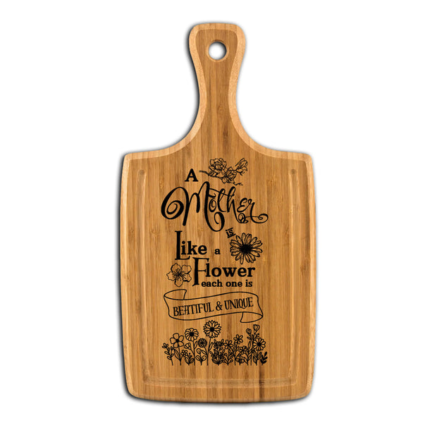 Mother is Like a Flower Large Handle Cutting Board