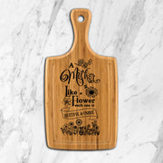 Mother is Like a Flower Large Handle Cutting Board