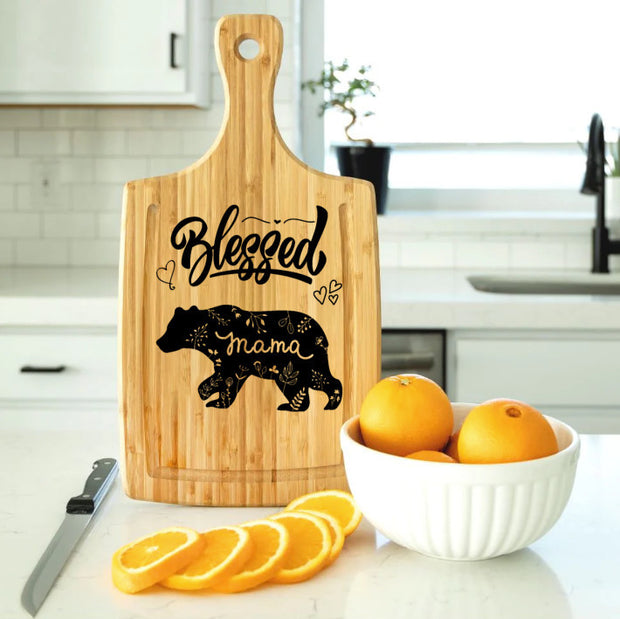 Mama Bear Large Handle Cutting Board