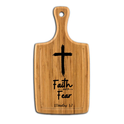 Faith Over Fear Large Handle Cutting Board