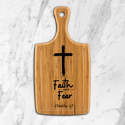 Faith Over Fear Large Handle Cutting Board