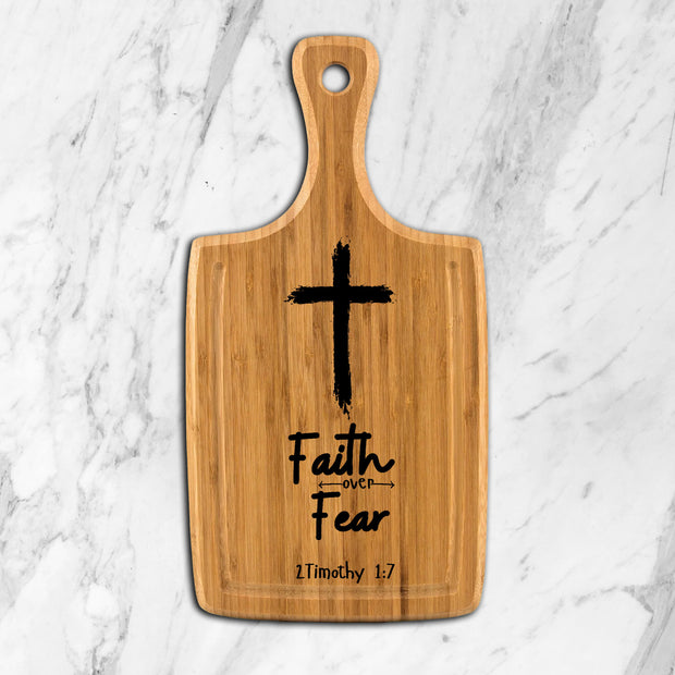 Faith Over Fear Large Handle Cutting Board