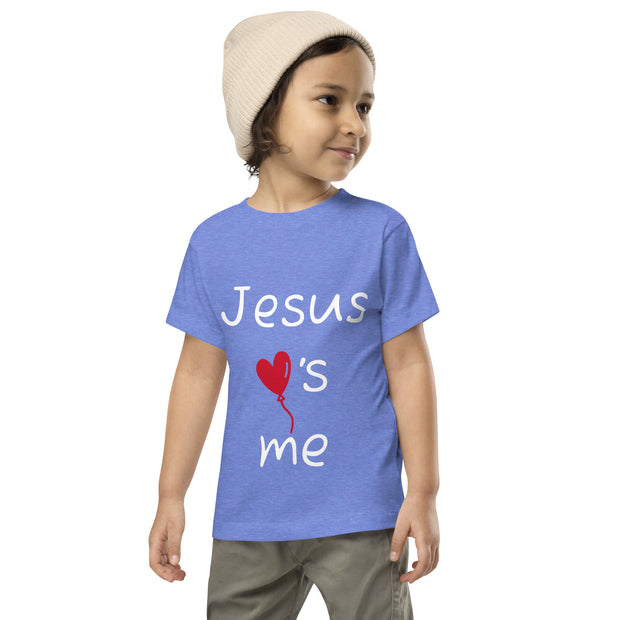 Jesus Loves Me Christian Tee Heather Columbia Blue