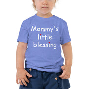 Mommy’s Little Blessing Christian Tee Heather Columbia Blue