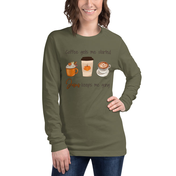 Jesus and Coffee Long Sleeve Christian Tee