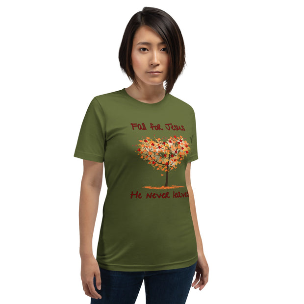 Jesus Never Leaves Christian T-shirt