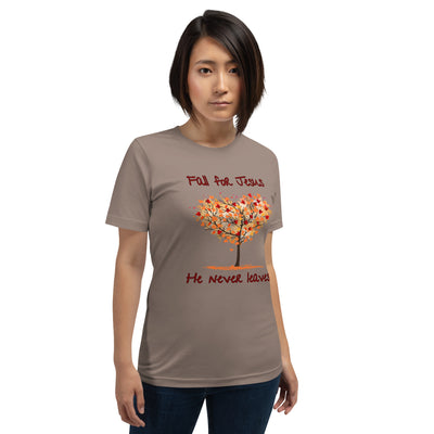 Jesus Never Leaves Christian T-shirt