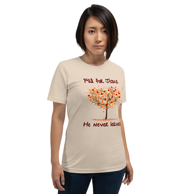 Jesus Never Leaves Christian T-shirt