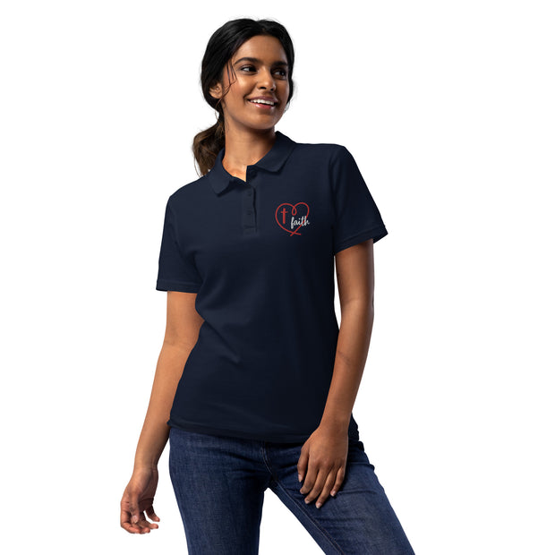 Faith Heart Women’s Pique Christian Polo Shirt