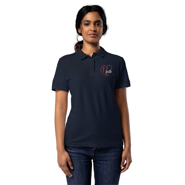 Faith Heart Women’s Pique Christian Polo Shirt