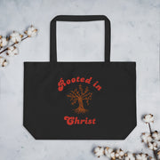 Rooted in Christ Large Organic Christian Tote 