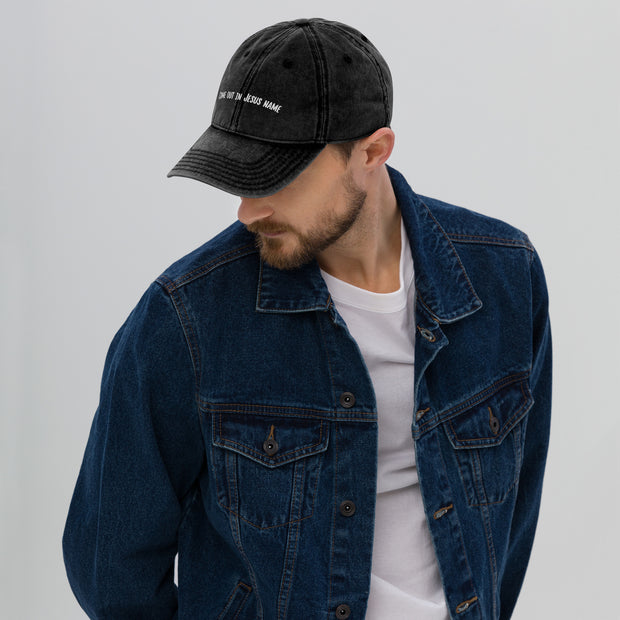 Come Out in Jesus Name Vintage Christian Cotton Twill Cap